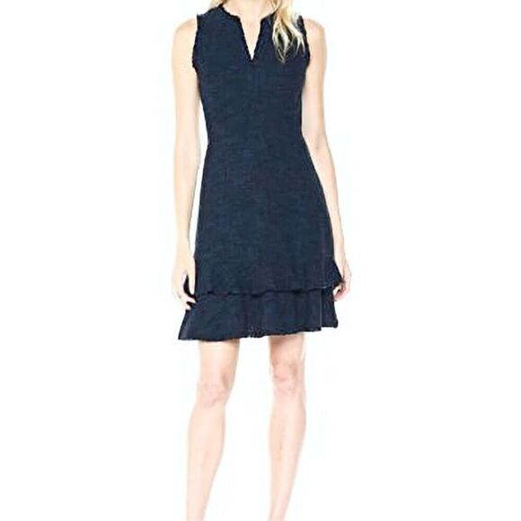 Rebecca Taylor Navy Sleeveless A-Line Dress Size 8 - Picture 2 of 9
